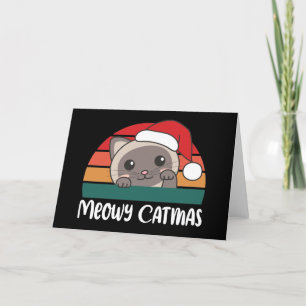 Festividades Feliz Gatmas Piada Divertida de Gato Natal Cartão