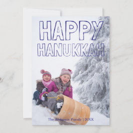 Festividades Feliz Hanukkah Bloco Azul - Cartão de Hanukkah