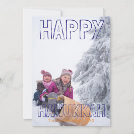 Festividades Feliz Hanukkah Bloco Azul - Cartão de Hanukkah