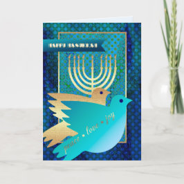 Festividades Feliz Hanukkah. Cartão de saudação personalizável