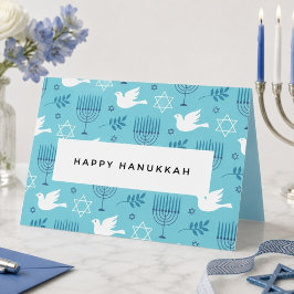 Festividades Feliz Hanukkah  Cartão Dobrado de Feriado