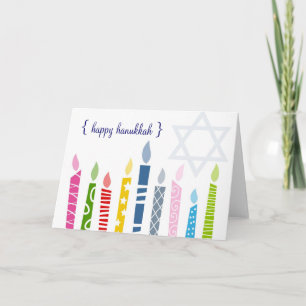 Festividades Feliz Hanukkah Menorah Candles - Cartão de Saudaçã