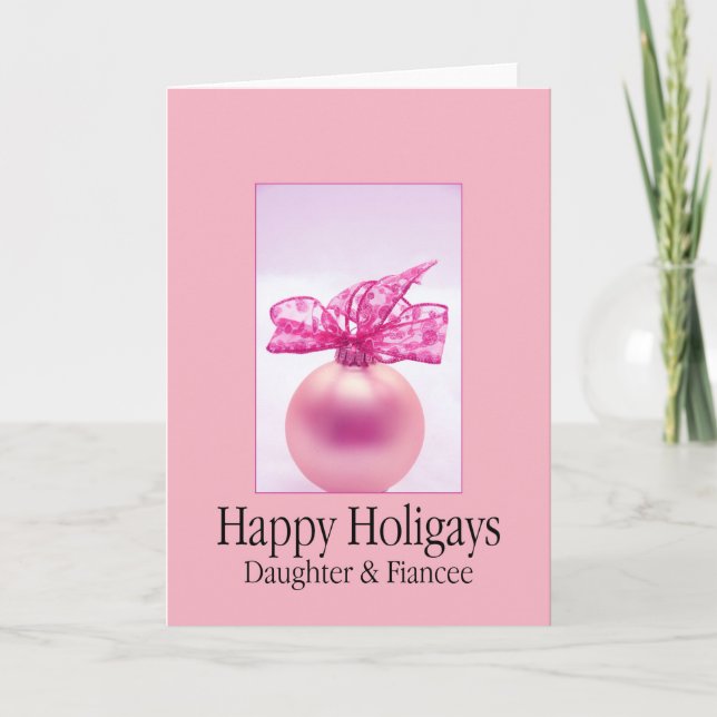 Festividades Feliz Holigays Filha e Cartão de Natal de Fiança (Frente)