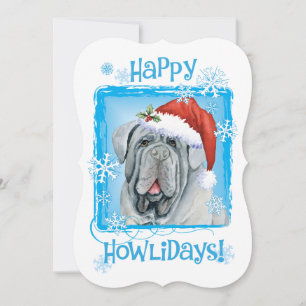 Festividades Feliz Howlidays Cartão de Férias Mastiff napolitan