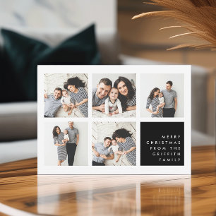 Festividades Feliz moderna   Cartão de Colagem de Fotos de Nat