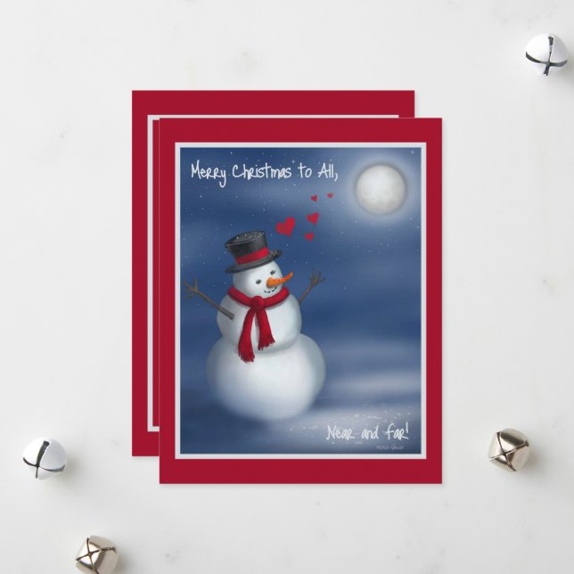 Festividades Feliz Natal a Todos, Perto e Longe! Cartão de Nata (Frente/Verso In Situ)