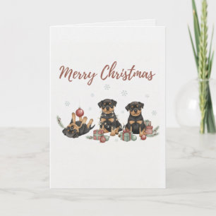 Festividades Feliz Natal Cachorrinhos Cartão Três Cachorro de N