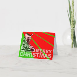 Festividades Feliz Natal Cartão de Esqui Boot Winter Sport