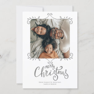 Festividades Feliz Natal Cartão de Foto Simples Moderno