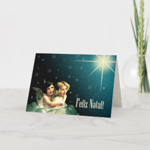 Festividades Feliz Natal. Cartão de Natal em Português