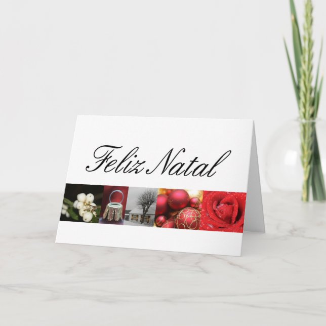 Festividades Feliz natal, cartão de Natal português (Frente)