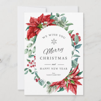 Festividades Feliz Natal Cartão de Natal - quadro de poinsettia
