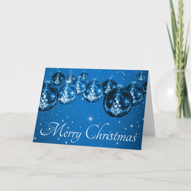 Festividades Feliz Natal - Cartão de Saudação Azul (Frente)