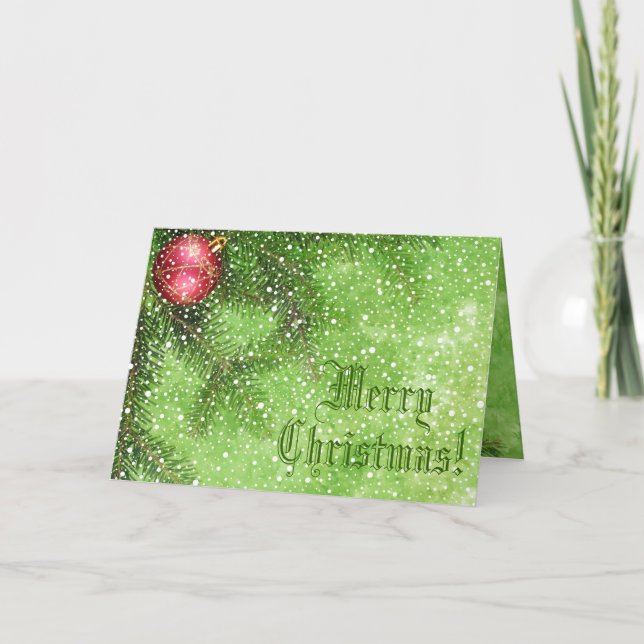 Festividades Feliz Natal - Cartão Verde de Saudação (Frente)