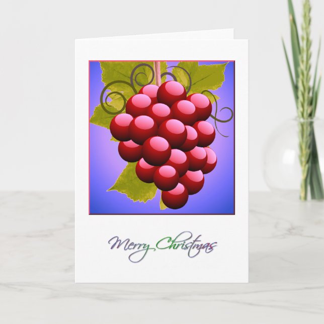 Festividades Feliz Natal com Cartão de Uva (Frente)