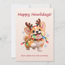 Feliz Natal Corgi Fofo Cartão de Natal