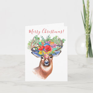 Festividades Feliz Natal Deer Personalizado Cartão de Saudação