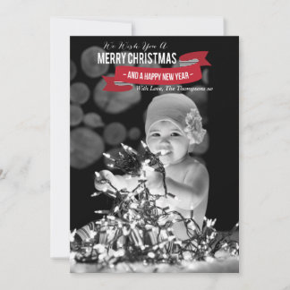 Festividades Feliz Natal e Cartão Plana de Foto do Feliz ano no