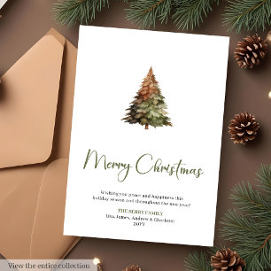 Festividades Feliz Natal Imprimível de Natal Cartão Botânico