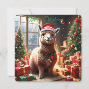 Festividades Feliz Natal Llama, Cartão de Natal Flagrante