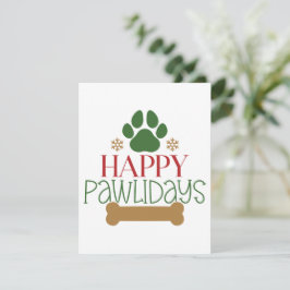 Festividades Feliz Natal Pawlidays Cartão de Natal