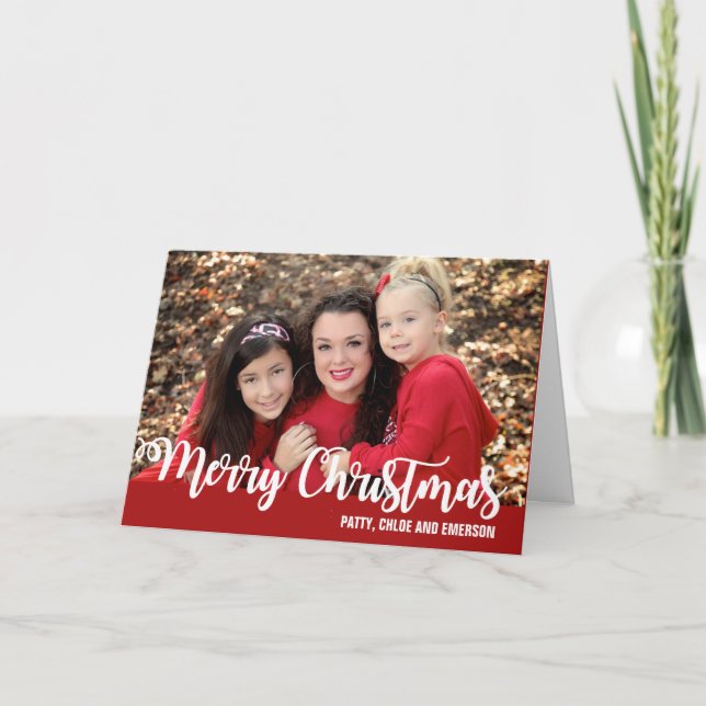 Festividades Feliz Natal Personalizado Cartão de Natal (Frente)