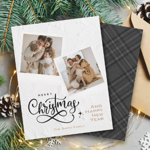 Festividades Feliz Natal Textura e Cartão com fotos de Xadrez