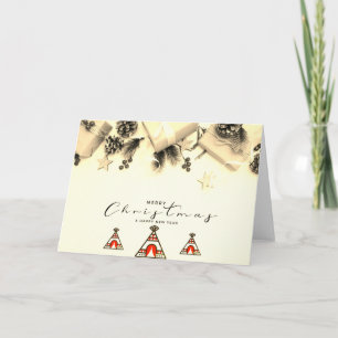 Festividades Feliz Natal Tipi Sepia - Cartão de Saudação