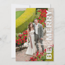 Festividades Feliz Natal Vermelho Cartão de Foto de Férias