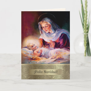 Festividades Feliz Navidad. Cartão de Natal de Belas Artes em E