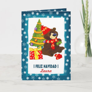 Festividades Feliz Navidad. Cartão de Natal em espanhol