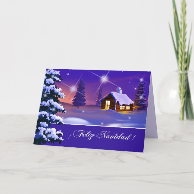 Festividades Feliz Navidad. Cartão de Natal em espanhol (Frente)