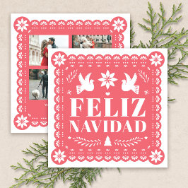 Festividades Feliz Navidad Papel Picado Cartão de Natal