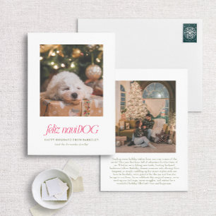 Festividades Feliz NaviDog Punny Pet Cartão de Natal