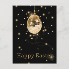 Festividades Feliz Páscoa Bola de Disco Dourada Cartão Postal d