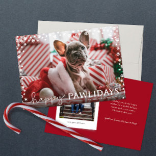 Festividades Feliz Pawlidays Cartão de Férias de Amores de Anim