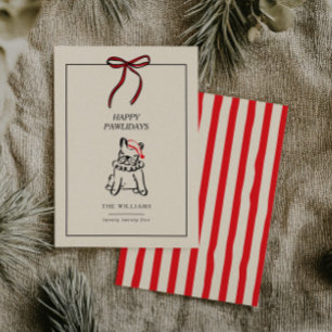 Festividades Feliz Pawlidays Cartão de Natal Moderno para Famíl