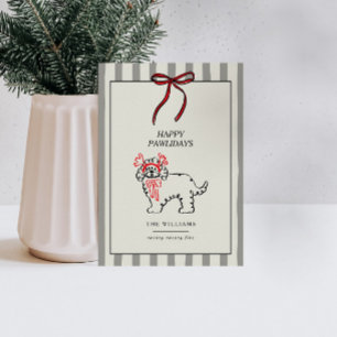 Festividades Feliz Pawlidays Cartão de Natal Moderno para Famíl