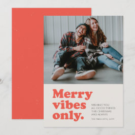 Festividades Feliz vibes apenas retro cartão com fotos de feria