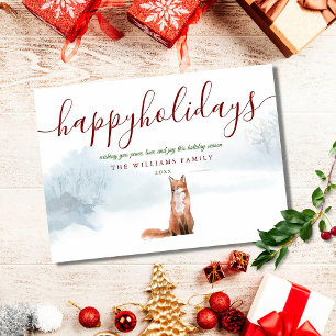 Festividades Felizes Festas Raposa de Inverno Cartão de Natal