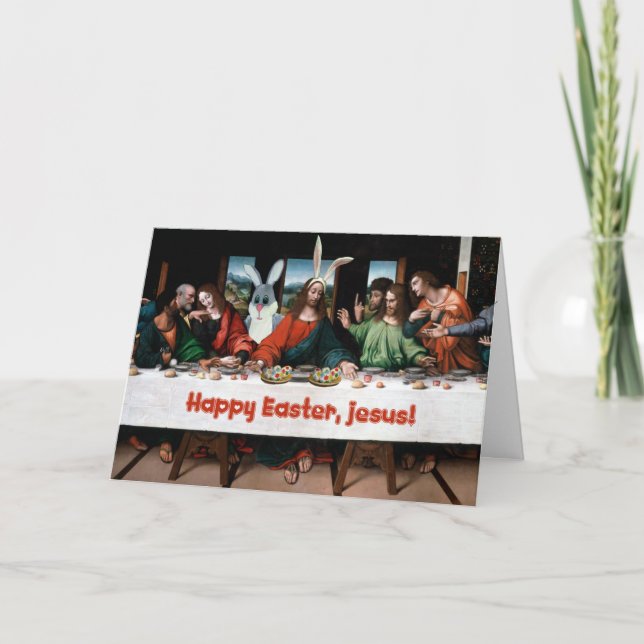 Festividades Felz pascoa, Jesus! Cartão de saudação de Páscoa e (Frente)