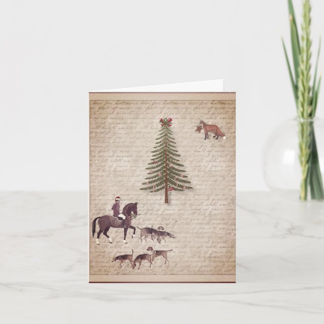 Festividades Feriado de Foxhunt e cartão de Natal (Frente)
