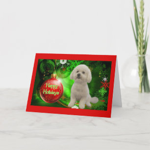 Festividades Feriados Felizes do Cartão de Natal Bichon Frise