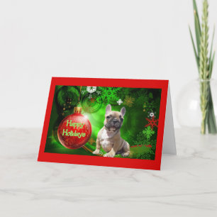 Festividades Feriados felizes do Cartão de Natal do Buldogue Fr
