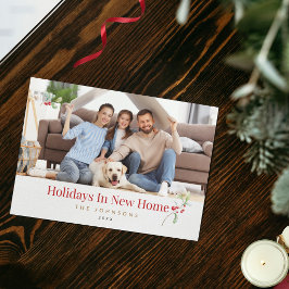 Festividades Férias em Novo Lar Cartão de Natal com Foto