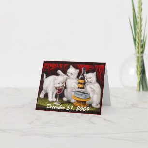 Festividades Festa de Kitten! Véspera de Ano Novo - Cartão de N