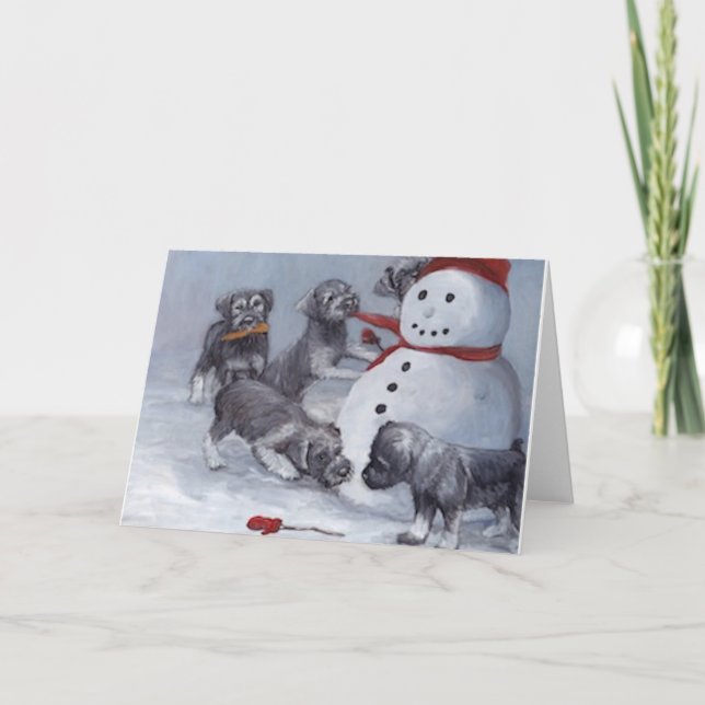 Festividades Filhotes de cachorro do Schnauzer e cartão de (Frente)