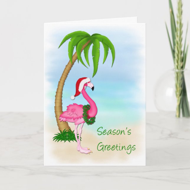 Festividades Flamingo Palm - Cartão de Voto de Árvore (Frente)