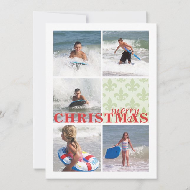 Festividades Fleur de lis, com Cartão com fotos duplo (Frente)