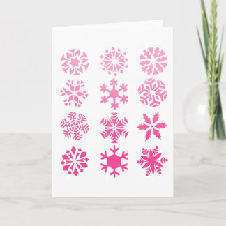 Festividades Flocos de neve cor-de-rosa - cartão